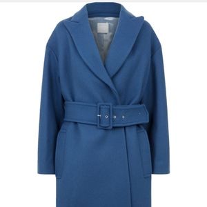 Sandro Long Belted Coat Sz 36